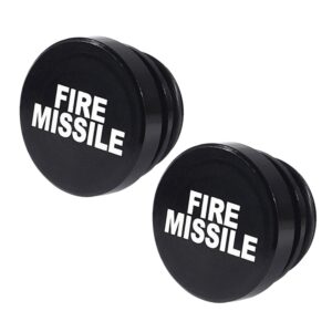 2 PCS Car / Motorcycle FIRE MISSILE Letter Metal Cigarette Lighter Dust Cover, FIRE MISSILE (Black), FIRE MISSILE (Red)