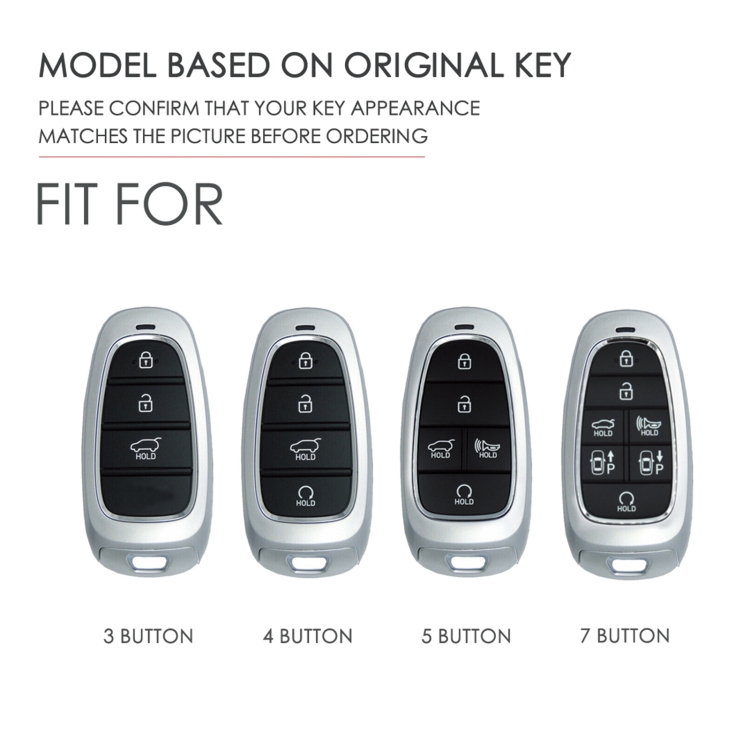 Hallmo Car Cowhide Leather Key Protective Cover Key Case for Hyundai 4-button Start, For Hyundai 4-button Start - Image 3