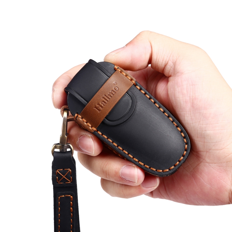 Hallmo Car Cowhide Leather Key Protective Cover Key Case for Hyundai 6-button, For Hyundai 6-button - Image 2