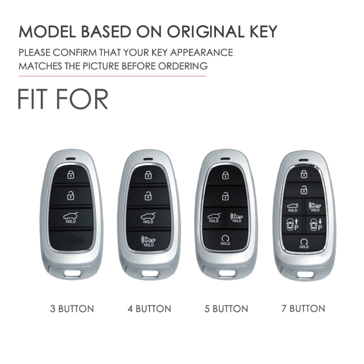 Hallmo Car Cowhide Leather Key Protective Cover Key Case for Hyundai 7-button, For Hyundai 7-button - Image 3