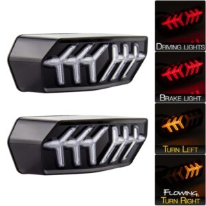 2 PCS KC670 Motorcycle Integrated Flashing Turn Signal Brake Tail Light for Honda MSX125 CBR650F CTX700, KC670