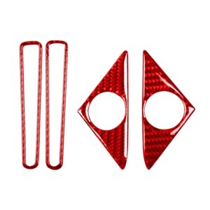 4 PCS / Set Carbon Fiber Car Door Horn + Window Air Outlet Decorative Sticker for Nissan GTR R35 2008-2016, Left and Right Driving Universal, Door Horn + Window Air Outlet