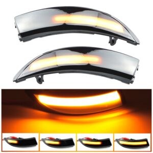 1 Pair For Ford Fiesta 2008-2017 Car Dynamic LED Turn Signal Light Rearview Mirror Flasher Water Blinker, For Ford Fiesta 2008-2017 (Transparent Black)
