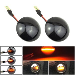 2pcs For Land Rover Range Rover L322 2002-2012 Car Dynamic LED Fender Side Light, For Land Rover Range Rover L322 2002-2012, For Land Rover Range Rover L322 2002-2012 (Transparent Black)