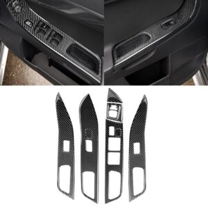 6 PCS Car Carbon Fiber Glass Lift Panel Decorative Sticker for Mitsubishi Lancer EVO 2008-2015, Right Drive