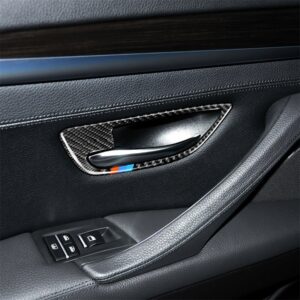4 PCS Carbon Fiber Car Door Handle Frame Decorative Sticker for BMW 5 Series F10 2011-2017, Door Handle Frame(Three Color), Door Handle Frame