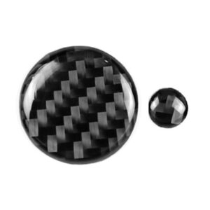 One Set Car Carbon Fiber Multimedia Knob Decorative Sticker for Mazda 3 / 6 / CX-9 / CX-5, Left and Right Drive Universal