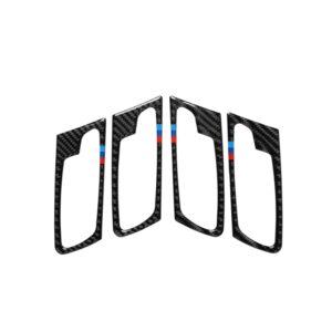 4 in 1 Car Carbon Fiber Tricolor Door Handle Decorative Sticker for BMW 2008-2014 X5 E70 / E71, Left Drive