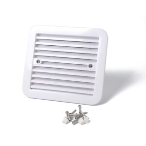 12V White Air Vent with Fan RV Trailer Caravan Gale Side Air Ventilation, A0672-02