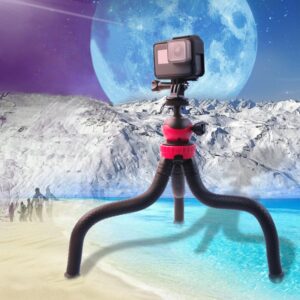 Mini Octopus Flexible Tripod Holder with Phone Clamp for iPhone, Galaxy, Huawei, DJI, Insta360, GoPro and Other Action Cameras