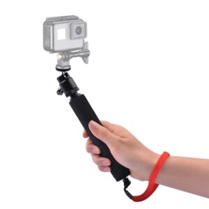 Universal 360 degree Selfie Stick with Red Rope for DJI / Insta360 / GoPro and Other Action Camera with 1/4 Threaded Hole, Length: 210mm-525mm
