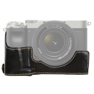 1/4 inch Thread PU Leather Camera Half Case Base for Sony ILCE-7C/A7C, For Sony ILCE-7C/A7C