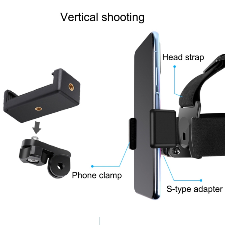 Elastic Mount Belt Adjustable Head Strap with Phone Clamp & Screw & S-type Adapter for GoPro HERO10 Black / HERO9 Black /8 /7 /6 /5, Xiaoyi and Other Action Cameras, Smarphones - Image 5
