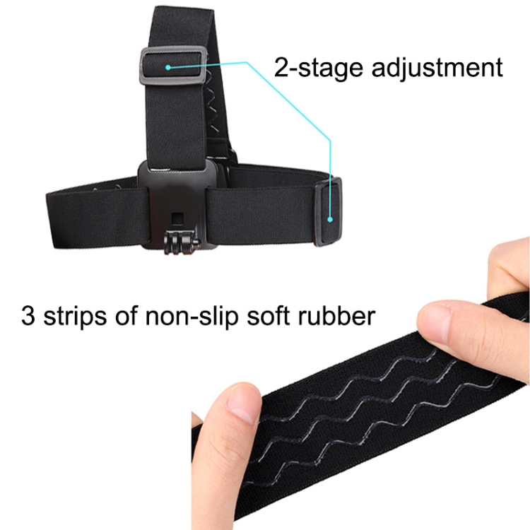 Elastic Mount Belt Adjustable Head Strap with Phone Clamp & Screw & S-type Adapter for GoPro HERO10 Black / HERO9 Black /8 /7 /6 /5, Xiaoyi and Other Action Cameras, Smarphones - Image 8