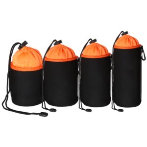 4 in 1 SLR Camera Lens Bag Micro Single Lens Bag Lens Inner Bile Bag Waterproof Protective Case Plus Velvet Thickening, 4 in 1
