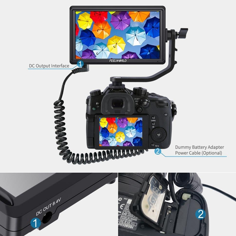 FEELWORLD FW568 V3 6 inch 3D LUT DSLR Camera Field Monitor, IPS Full HD 1920 x 1152, Support HDMI Input Output Tilt Arm - Image 6