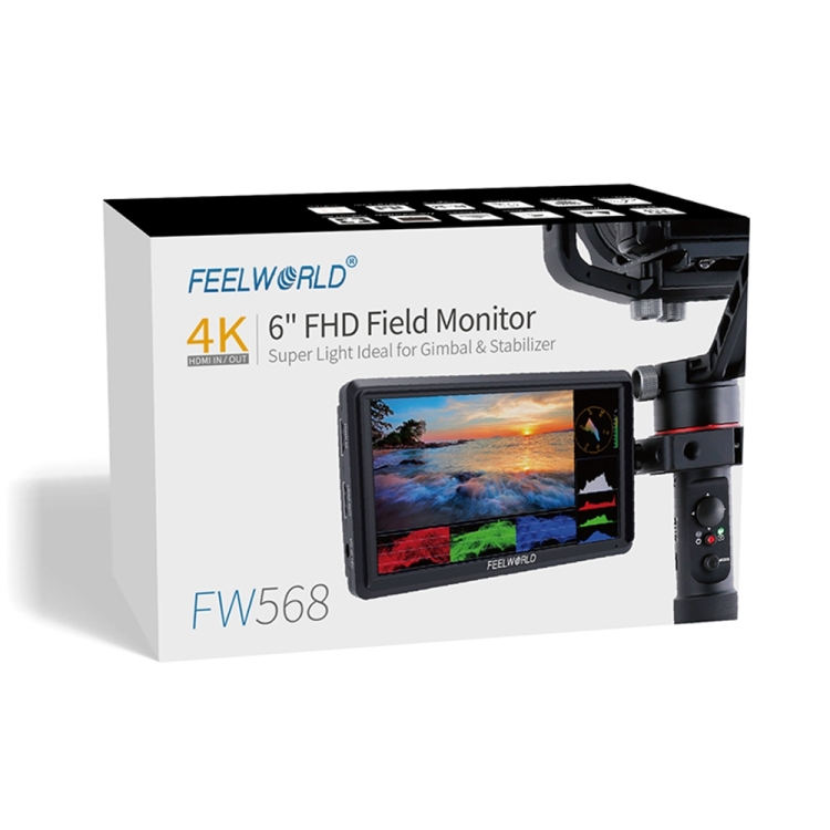 FEELWORLD FW568 V3 6 inch 3D LUT DSLR Camera Field Monitor, IPS Full HD 1920 x 1152, Support HDMI Input Output Tilt Arm - Image 8