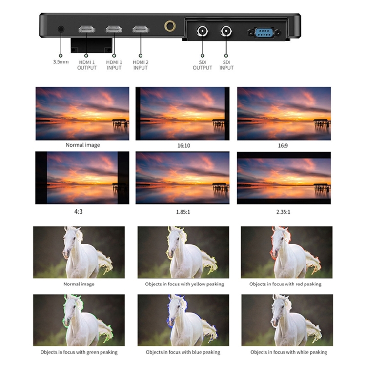 FEELWORLD LUT11S 10.1 inch Ultra High Bright 2000nit Touch Screen DSLR Camera Field Monitor, 3G-SDI 4K HDMI Input Output 1920 x 1200 IPS Panel, LUT11S - Image 4