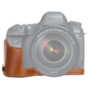 1/4 inch Thread PU Leather Camera Half Case Base for Canon EOS 6D /  6D Mark II, For Canon 6D2