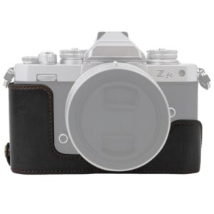 1/4 inch Thread PU Leather Camera Half Case Base for Nikon Z fc, For Nikon Z fc