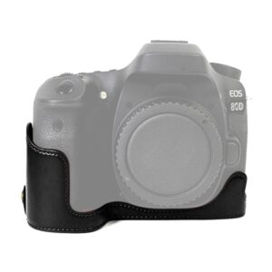 1/4 inch Thread PU Leather Camera Half Case Base for Canon EOS 80D / 70D, For Canon EOS 80D