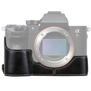1/4 inch Thread PU Leather Camera Half Case Base for Sony ILCE-A9 / A9 / A7RIII, For Sony A9