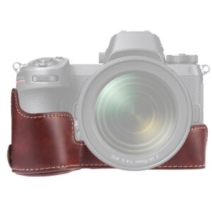 1/4 inch Thread PU Leather Camera Half Case Base for Nikon Z6 / Z7, For Nikon Z6