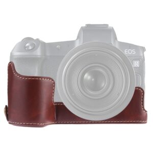 1/4 inch Thread PU Leather Camera Half Case Base for Canon EOS R, For Canon R