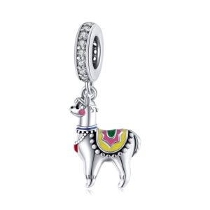S925 Sterling Silver Cute Alpaca Pendant DIY Bracelet Necklace Accessories