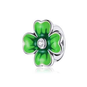 S925 Sterling Silver Lucky Clover Beads DIY Bracelet Necklace Accessories
