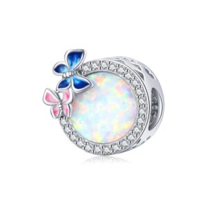 S925 Sterling Silver Butterfly Spring Beads DIY Bracelet Necklace Accessories