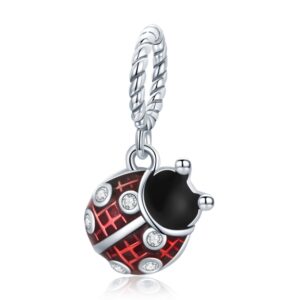 S925 Sterling Silver Ladybug Pendant DIY Bracelet Necklace Accessories