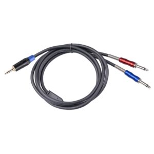 TC195BULS01 3.5mm Male to Dual 6.35mm Mono Male Audio Cable, 1.8m, 3m, 5m