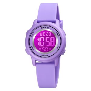 SKMEI 1721 Triplicate Round Dial LED Digital Display Luminous Silicone Strap Electronic Watch