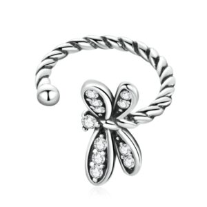 S925 Sterling Silver Exquisite Dragonfly Women Earrings