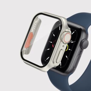 For Apple Watch Series 9 / 8 / 7 45mm Film PC Watch Case with Detachable Button, For Apple Watch Series 9 / 8 / 7 45mm