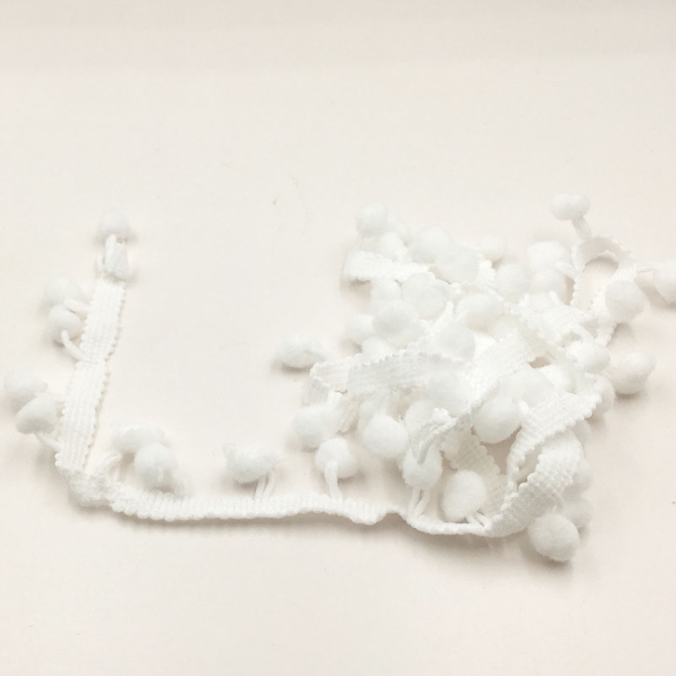 20 Yards Pompom Lace Ribbon Fur Ball Trim For Craft DIY Curtain Home Decorative Clothes Sewing Accessories, 1CM - Image 2