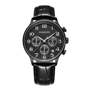Multifunctional Quartz Men Leather Watch, Ochstin 6050E