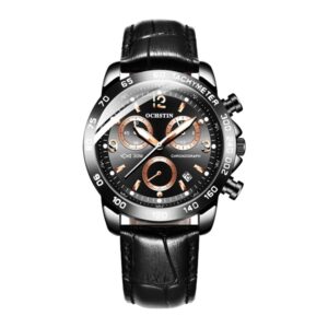 Multifunctional Quartz Waterproof Luminous Men Leather Watch, OCHSTIN 6123C