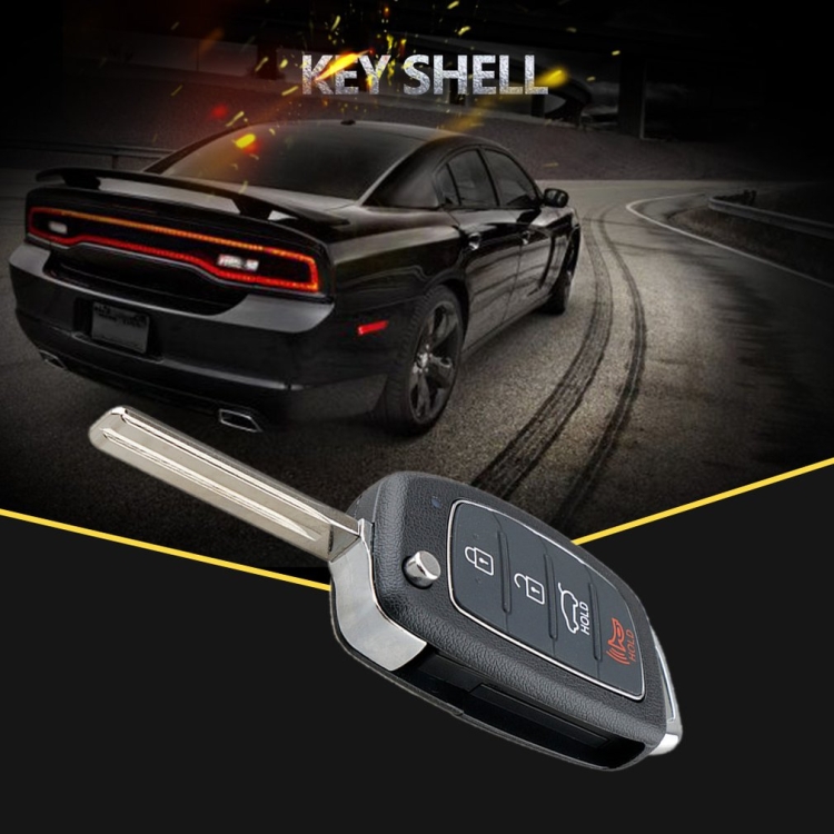 4-button Folding Car Key Shell with Metal Edge Solaris ix35 ix4 Santa For Hyundai Sonata 2014-2017 / Tucson 2016-2019 / Santa Fe 2013-2016 - Image 8