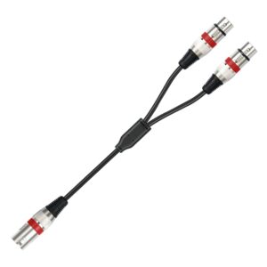 2055YMFF-05 XLR 3pin Male to Dual Female Audio Cable, Length: 50cm