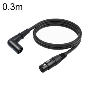 XK042L XLR 3pin Straight Female to Elbow Male Audio Cable, 0.3m, 1m, 2m, 3m, 5m, 10m