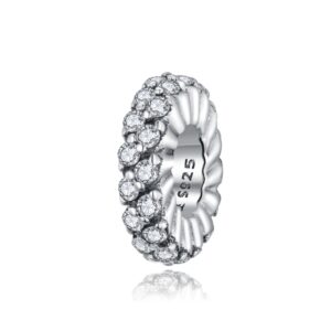 S925 Sterling Silver Shining Winter Zircon Beads DIY Bracelet Necklace Accessories