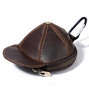 Genuine Leather Vintage Cap Style Coin Purse Small Wallet Waist Pouch