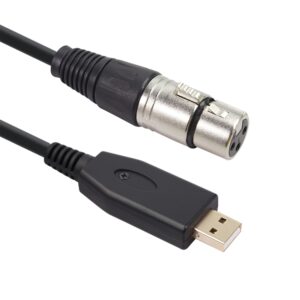 US18 USB to XLR Female Microphone Recording Cable, 2m, 3m