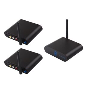 Measy AV530-2 5.8GHz Wireless Audio / Video Transmitter + 2 Receiver, Transmission Distance: 300m, Black US Plug