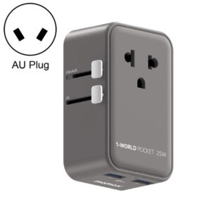 MOMAX UA32 1-World Pocket 25W 4-Port Ultra-thin GaN Universal Travel Adapter, AU Plug, EU Plug, UK Plug, US Plug