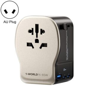 MOMAX UA35 1-World N 65W Three-Port GaN Universal Travel Adapter, AU Plug, EU Plug, UK Plug, US Plug