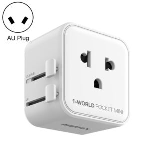 MOMAX UA37 1-World Pocket Mini Ultra-thin Universal Travel Adapter, AU Plug, EU Plug, UK Plug, US Plug