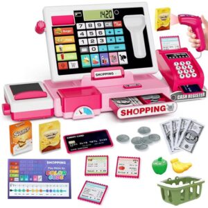 Children Shopping Cash Register Playset with Real Calculator